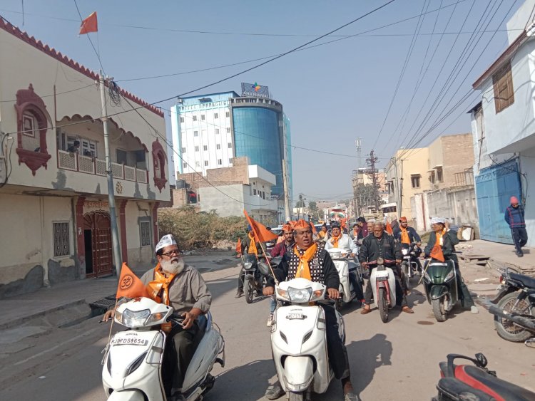 बीकानेर वासियो ने किया हेमू कालानी जन जागरण रथयात्रा भव्य स्वागत